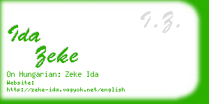 ida zeke business card